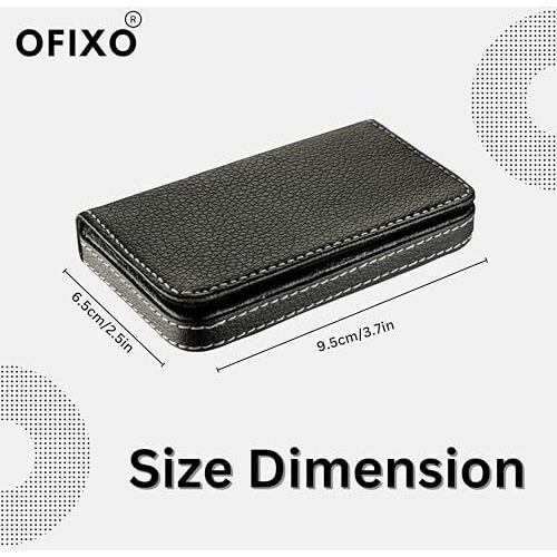 Ofixo Premium Leatherite (Black Soft) Card Holder Rfid Protector Stylish Executive Credit/Debit/Atm/Id/Visiting Super Sleek, Sturdy || 6 Card Holder 9.5Cm X 6.7Cm X 1.3Cm|| For Men's & Women's