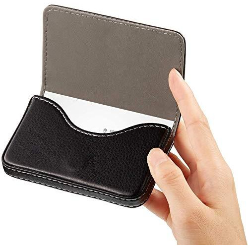 Ofixo Premium Leatherite (Black Soft) Card Holder Rfid Protector Stylish Executive Credit/Debit/Atm/Id/Visiting Super Sleek, Sturdy || 6 Card Holder 9.5Cm X 6.7Cm X 1.3Cm|| For Men's & Women's