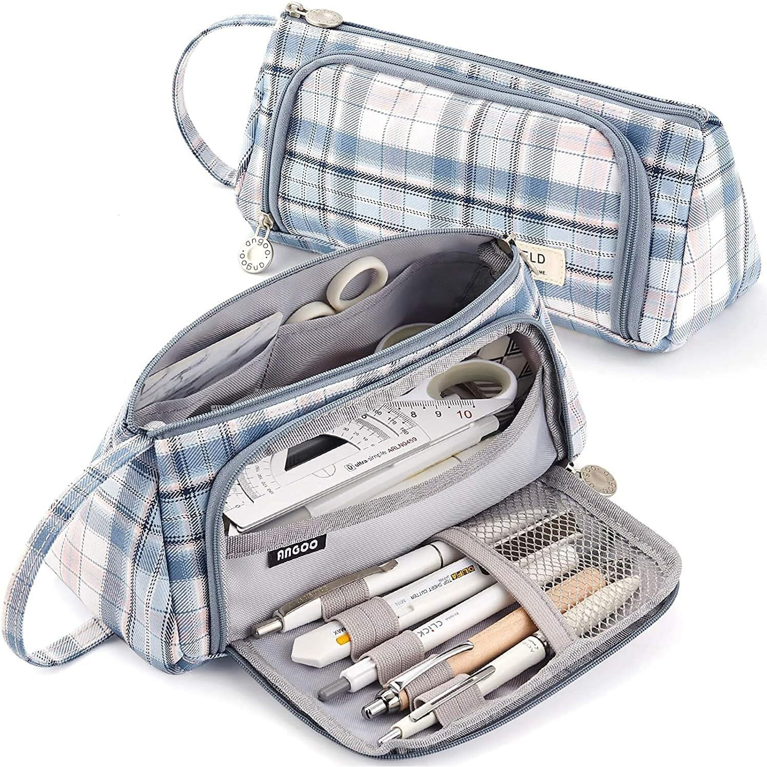 Ofixo Pencil Case Aesthetic Special Cute Pencil Pouch For Girls Stylish Pencil Pouches For Stationary Boys Pouch For School College Students Multifunctional Aesthetic Pencil Case For Kids (Blue)