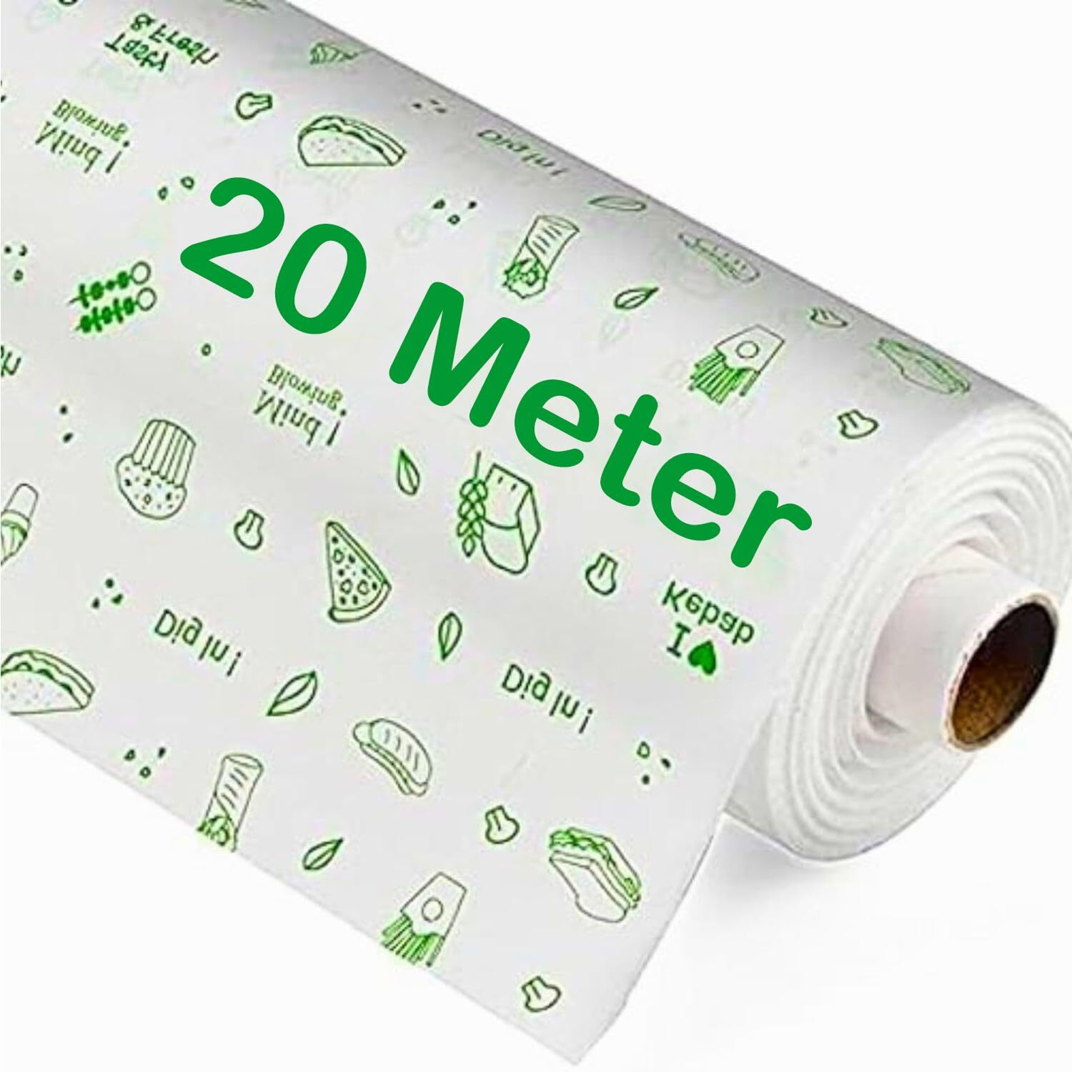 Ofixo 20 Meters Premium Non-Stick Butter Wrapping Paper Food Wrapping Paper Roll. Re-Heatable Non Stick Paper, Oven Safe Parchment Paper Food Wrapping Paper