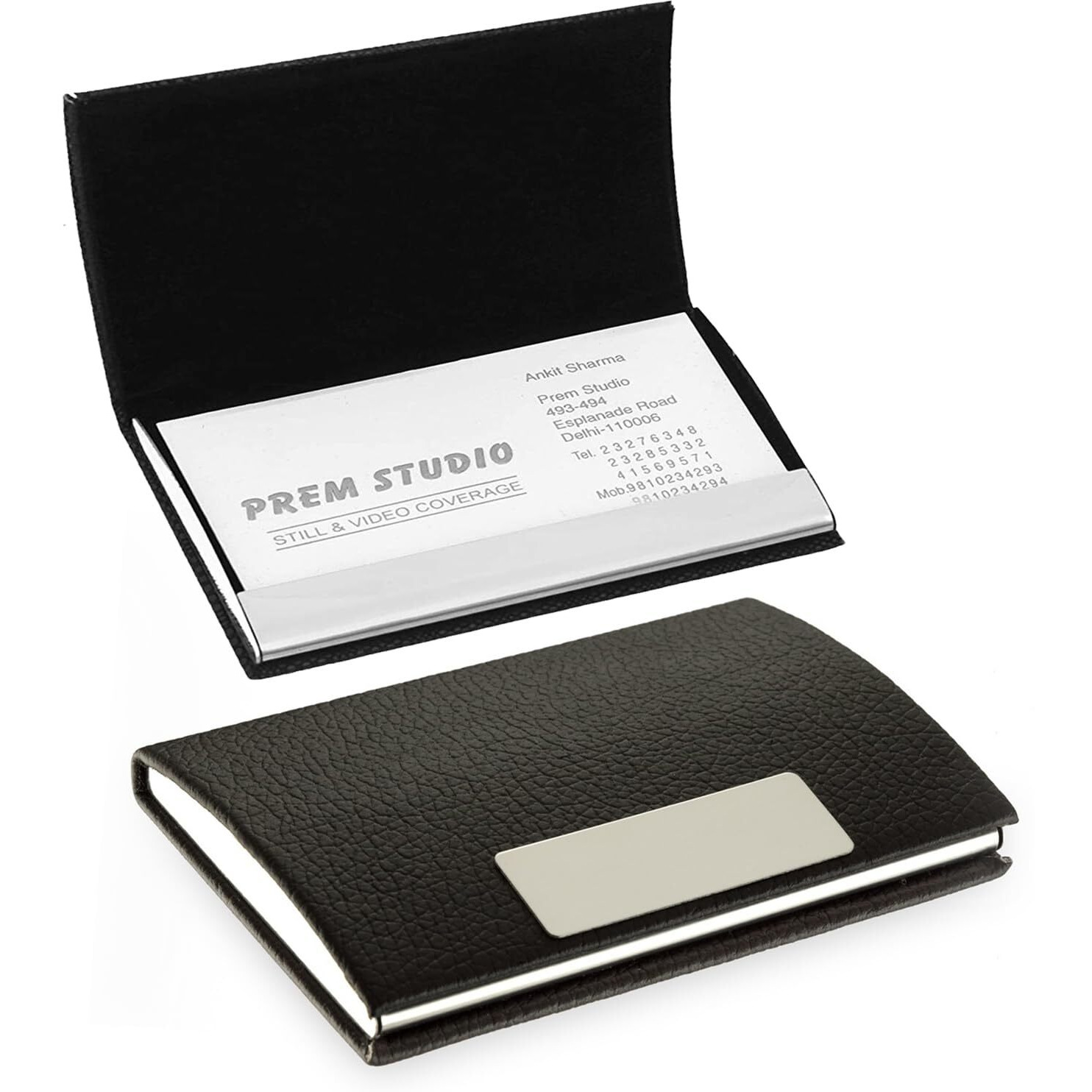 Ofixo Premium Metal (Black) Stylish Executive Credit/Debit/Atm/Id/Visiting Super Sleek, Sturdy || 6 Card Holder |9.5Cm X 6.7Cm X 1.3Cm| For Men's & Women's