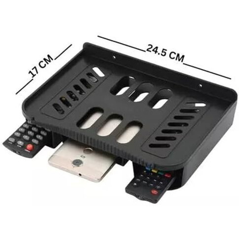 Ofixo Set Top Box | Wifi Router Holder Wooden Wall Shelves | Stand Wall Mount Plastic Unbrackable Set Top Box Stand Wall Mount Shelf, Dvd Dth Wall Holder, Wi-Fi Router, Wall Shelf (2)