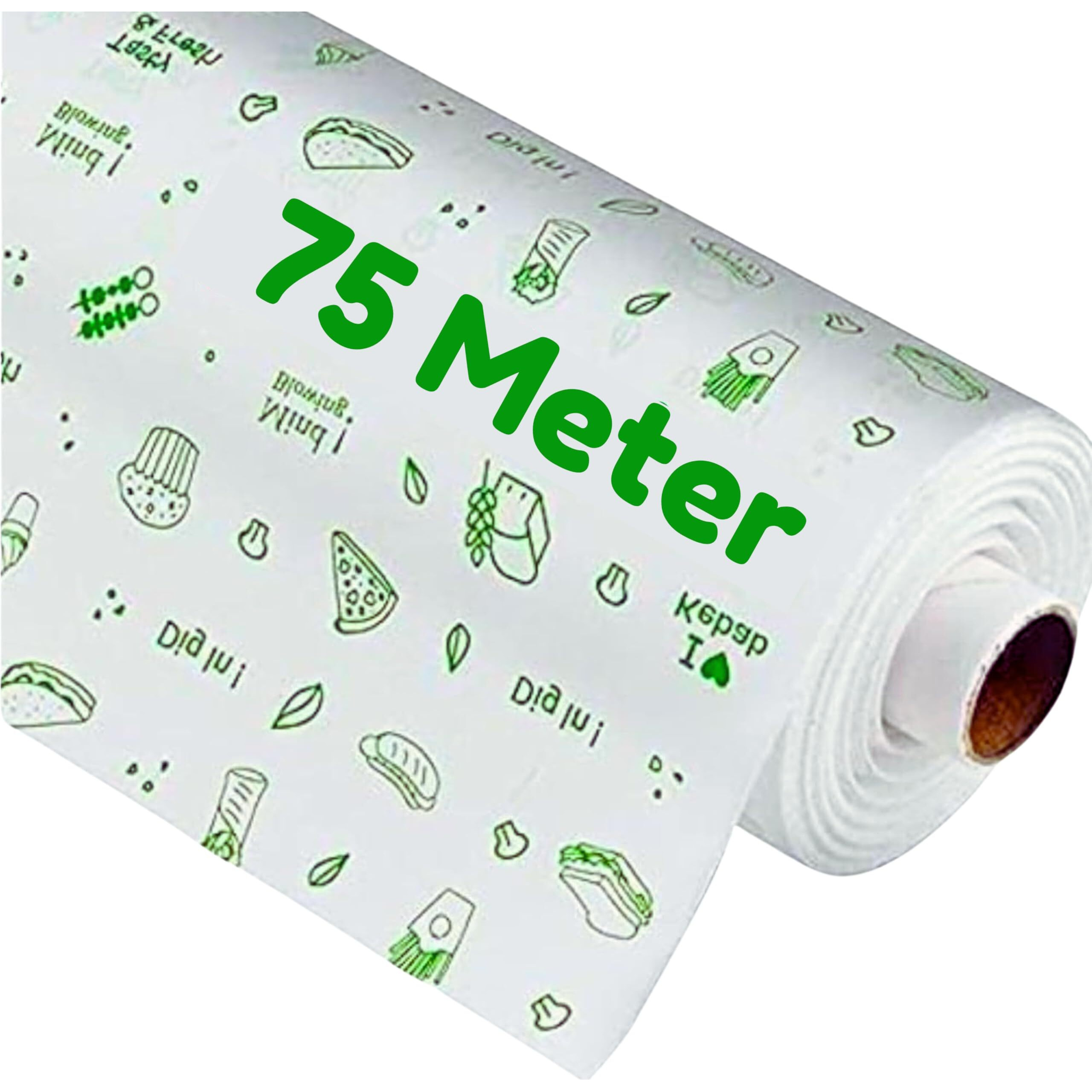 Ofixo Food Wrapping Paper Roll - Premium Non-Stick Butter Wrapping Paper. Food Wrapping Paper, Re-Heatable Non Stick Paper, Parchment Paper (75 Meter)