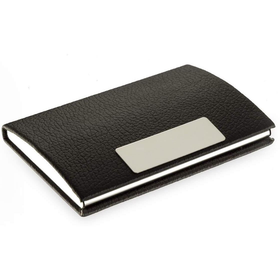 Ofixo Credit Card Holder Protector Stainless Steel Credit Card Wallet Slim Metal Credit Card Case For Women Or Men (Black Visiting)