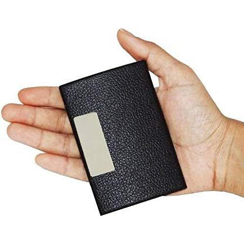 Ofixo Credit Card Holder Protector Stainless Steel Credit Card Wallet Slim Metal Credit Card Case For Women Or Men (Black Visiting)