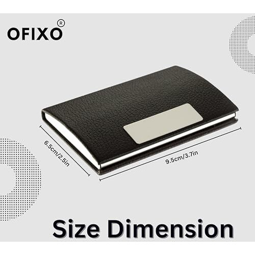 Ofixo Credit Card Holder Protector Stainless Steel Credit Card Wallet Slim Metal Credit Card Case For Women Or Men (Black Visiting)