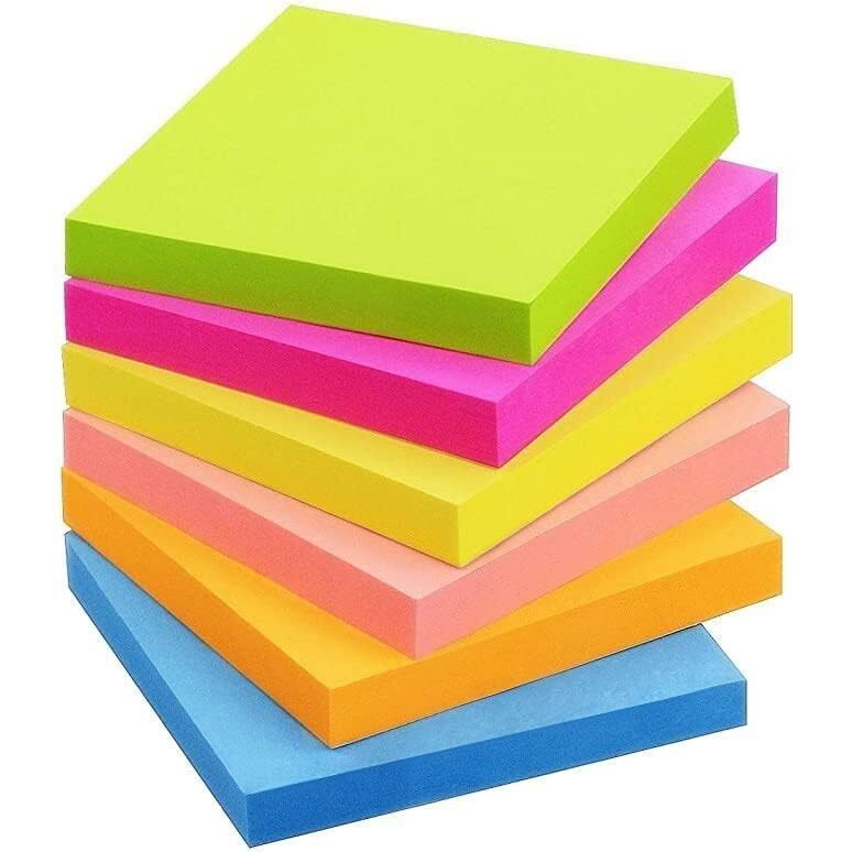 Ofixo Super Sticky Notes, 2X Sticking Power, 3 In X 3 In, 5 Pads (400 Pcs)