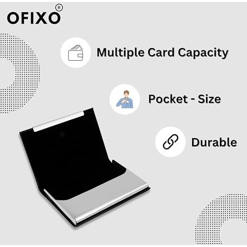 Ofixo Premium Metal (118Stylish Executive Credit/Debit/Atm/Id/Visiting Super Sleek, Sturdy || 6 Card Holder 9.5Cm X 6.7Cm X 1.3Cm|| For Men's & Women's