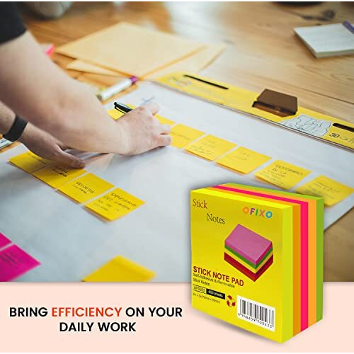 Ofixo Color Sticky Note Adhesive Paper Post Memo Pad Stationery Office Accessories School Supplies (400 Pcs)