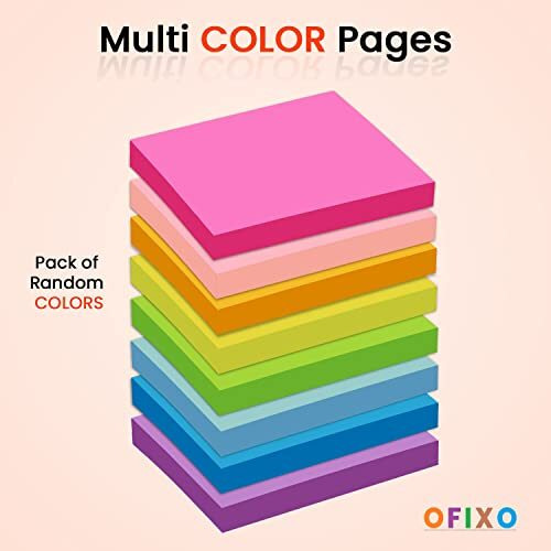 Ofixo Color Sticky Note Adhesive Paper Post Memo Pad Stationery Office Accessories School Supplies (400 Pcs)