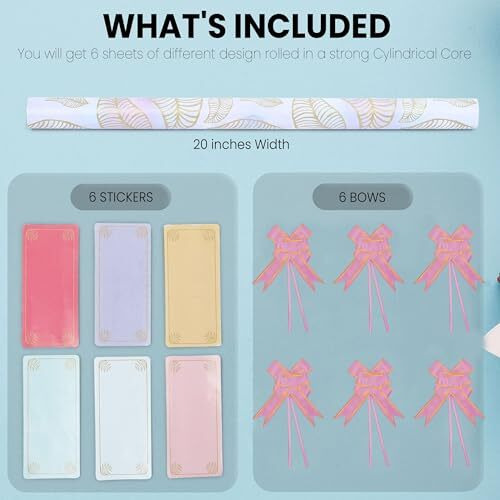 Ofixo Gift Wrapping Paper Sheets | Gift Wrap Roll | Gift Papers Sheets-Gift Cover Paper-Gift Wrapper-Gift Packing Materials- Premium Design Paper Sheets- Pack Of 6 (Multi-Coloured)