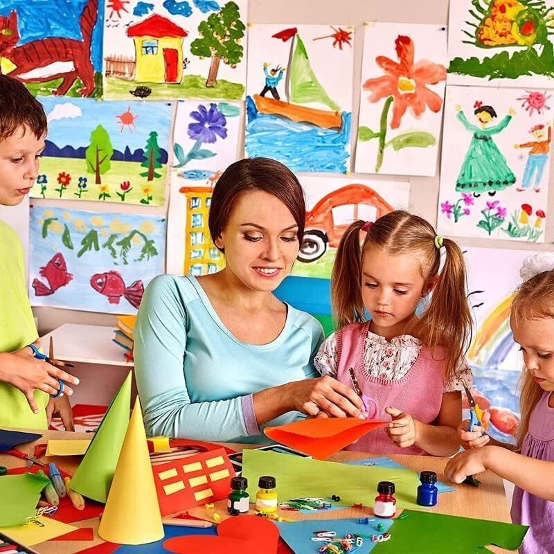 Ofixo Diy Square 200-Pcs Origami Paper Double Sides Solid Color Folding Paper Multicolor Kids Handmade Scrapbooking Craft Accessories Unruled 15 * 15 Origami Paper (Mixed Color)