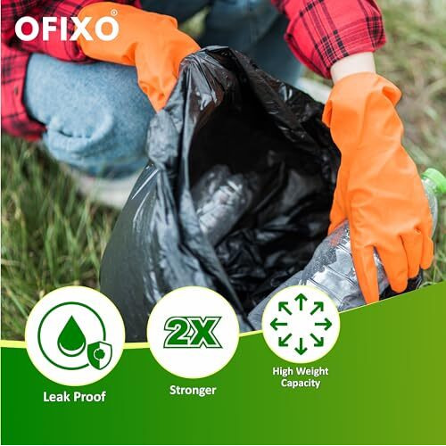 Ofixo - Premium Garbage Bag - Medium Size -19X21 Inches - Pack Of 1-30 Bags - For Dustbin/Trash (Pack Of 3 (90 Pcs))