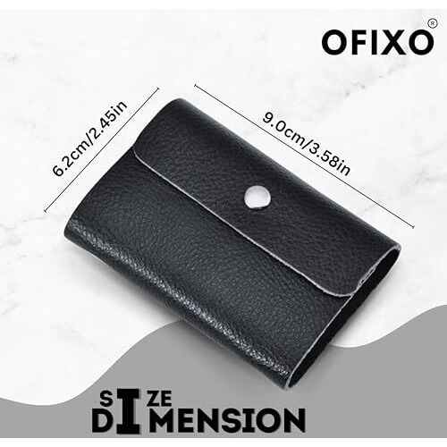 Ofixo Black Leather Unisex Card Holder (Ofx_Black_999)