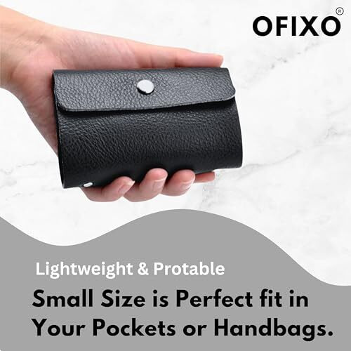 Ofixo Black Leather Unisex Card Holder (Ofx_Black_999)