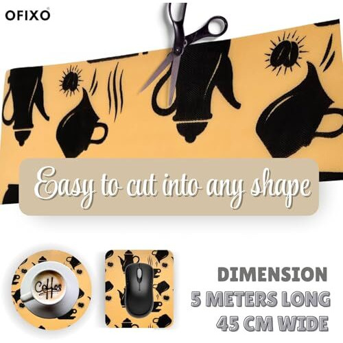 Ofixo Multipurpose | Super Strong Eva Anti-Slip Bathroom Kitchen Cabinet Placemats Shelf Mat Liner Sheets Roll, Fridge Mat, Table Mat (45Cm X 5 Meters Roll) (Coffee)