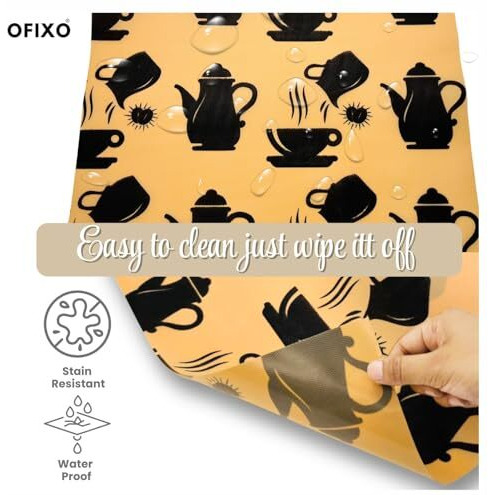 Ofixo Multipurpose | Super Strong Eva Anti-Slip Bathroom Kitchen Cabinet Placemats Shelf Mat Liner Sheets Roll, Fridge Mat, Table Mat (45Cm X 5 Meters Roll) (Coffee)