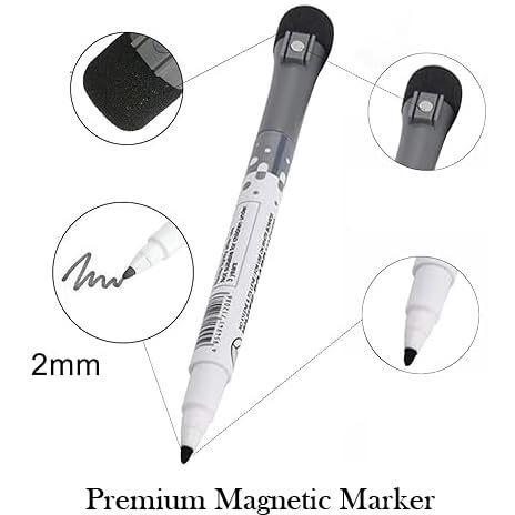 Accuprints A4 Magnetic White Board Planner Sheet (23X30Cm) Or 9X12 Inch With Magnetic Marker Pen - Dry Erase Flexible Writing Film For Kitchen Fridge/Office Godrej/Metal Wardrobe