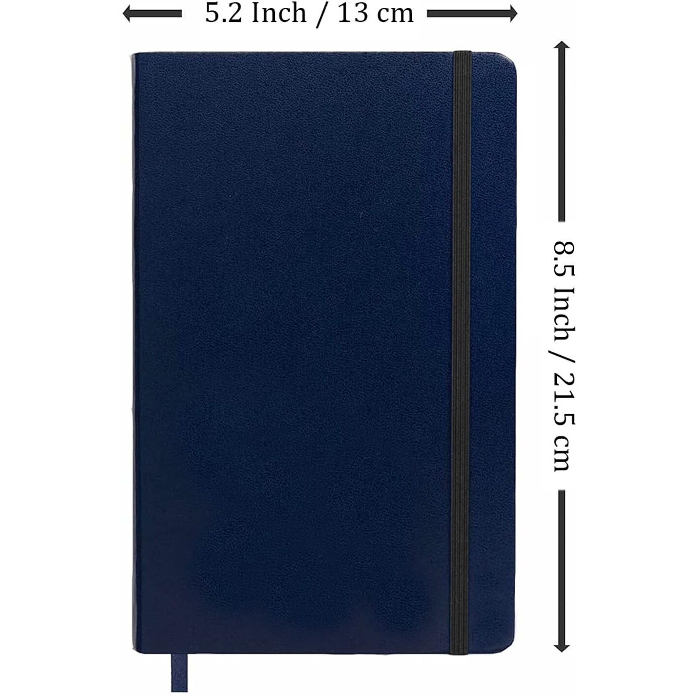 Accuprints Hard Bound Diary Or 5.8 * 8.3 Inches Notebook Diary With Elastic Lock Pu Leather Pages 200 For Office Parent (Navy Blue)