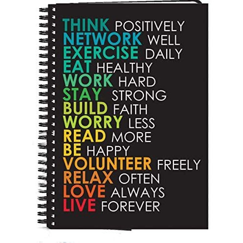 Accuprints Wiro Hard Bound A5 (6 By 9 Inch) Wiro Notebook Diary Ruled 200 Pages-80 Gsm Paper Pattern-Think Network