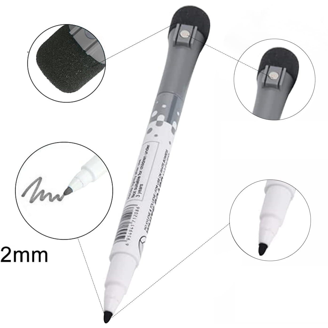 Accuprints Pack Of 2 White Board Markers For White Board Magnetic Dry Erase Markers Fine Tip Low-Odor Whiteboard Markers For Kids, Teacher Supplies For Classroom, Office And School Supplies.(A3P2)