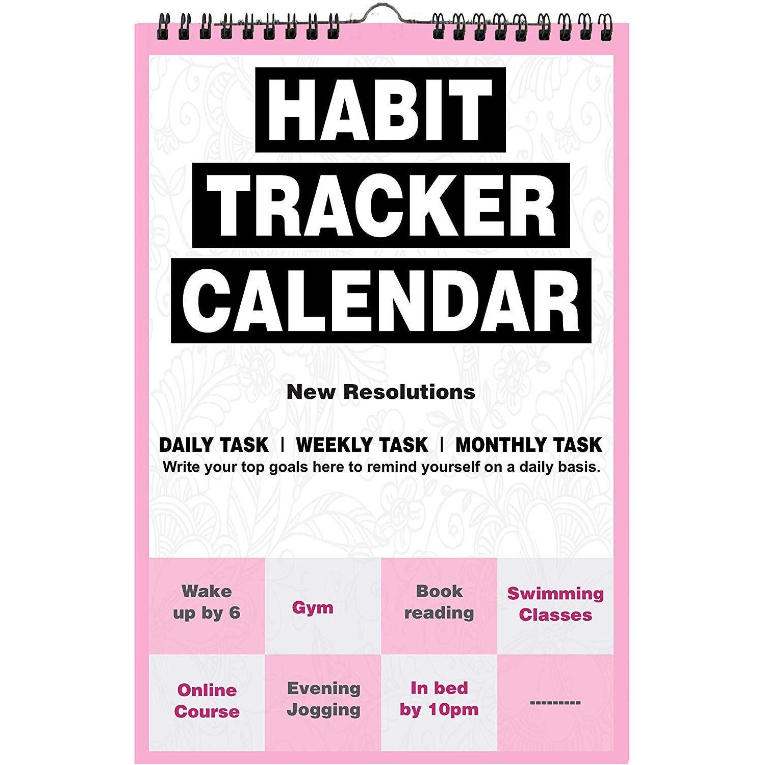 Accuprints Wall Red Habit Calendar For Wall - 120 Gsm Paper, 12 Pages, 12 By 18 Inch