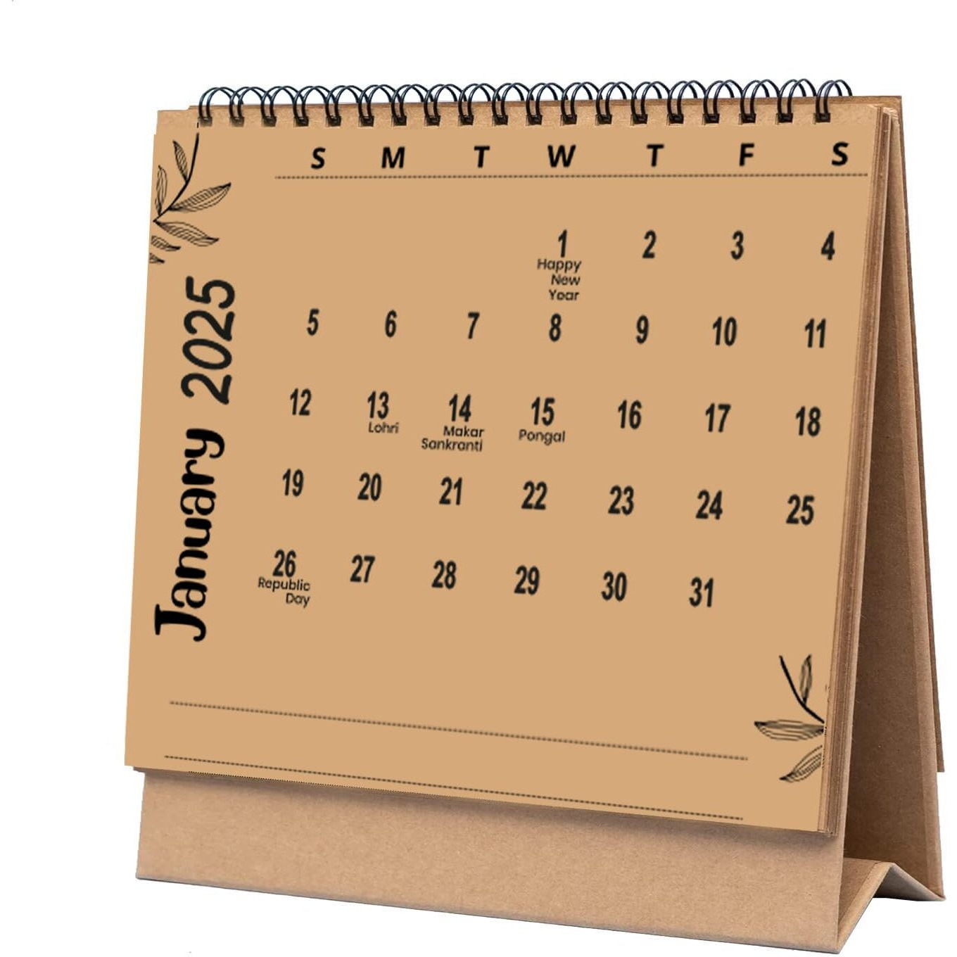 Accuprints 2025 Size 5.8 By 5.8 Inch Brown Kraft Calendar