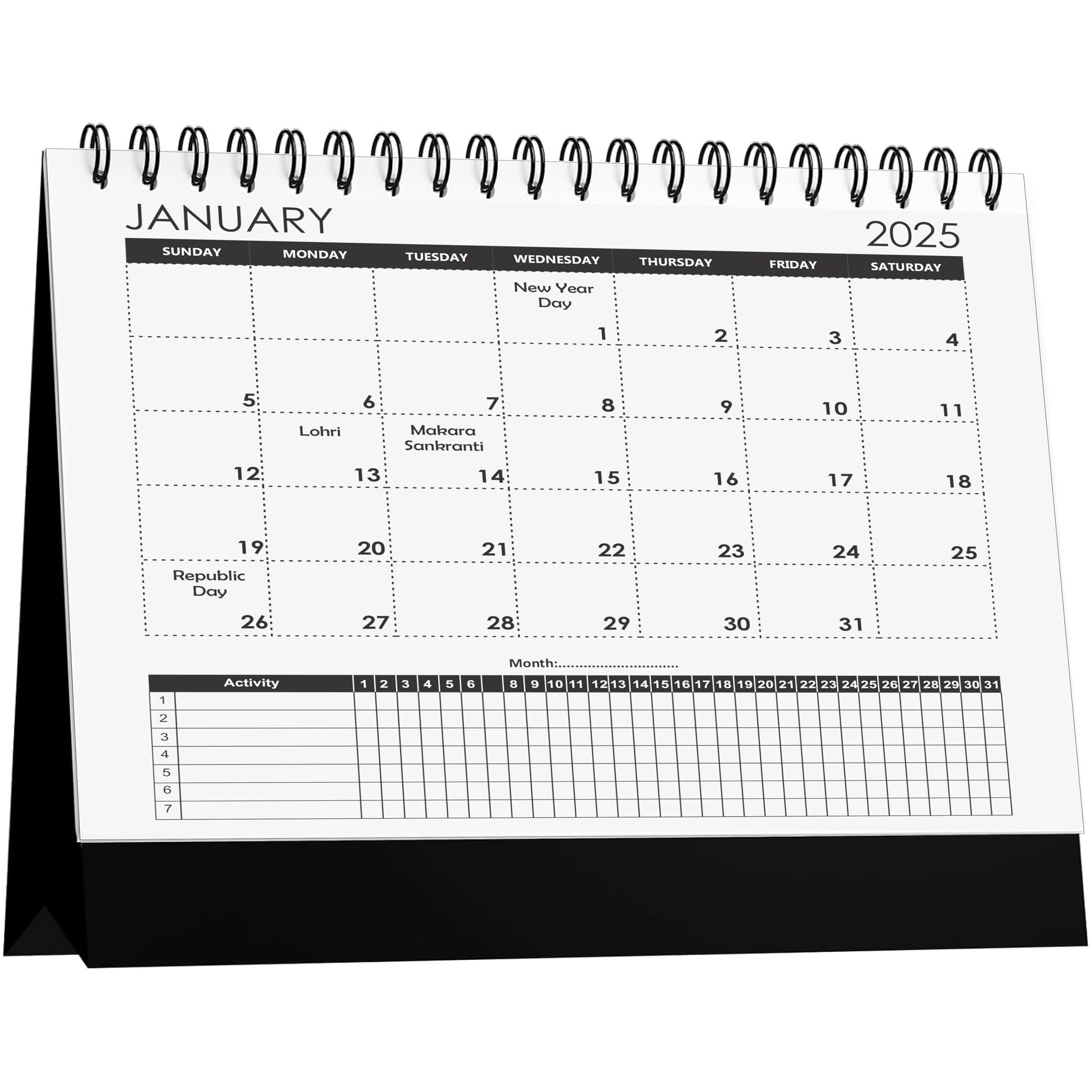 Accuprints 2025 Habit Tracker Desk Calendar For Daily Motivation Calendar | Size - 8 By 8 Inch | Paper 250 Gsm