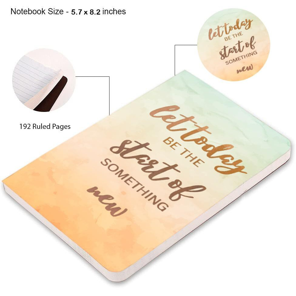 Accuprints Premium Soft Bound Notebook Diary For Girls And Women (A5,192 Ruled Pages With Planner, 80 Gsm) (Let Today Perfect)