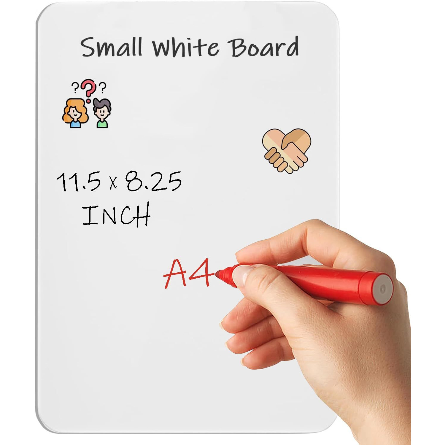 Accuprints A4 Double Sided Dry Erase Small White Board | Boards With 2 Markers (11.5 Inches X 8.25 Inches) Portable (Black Ink)