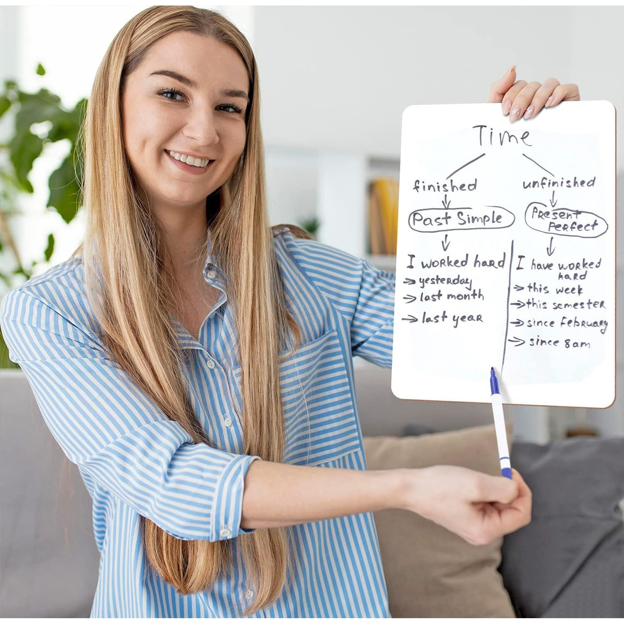 Accuprints A4 Double Sided Dry Erase Small White Board | Boards With 2 Markers (11.5 Inches X 8.25 Inches) Portable (Black Ink)