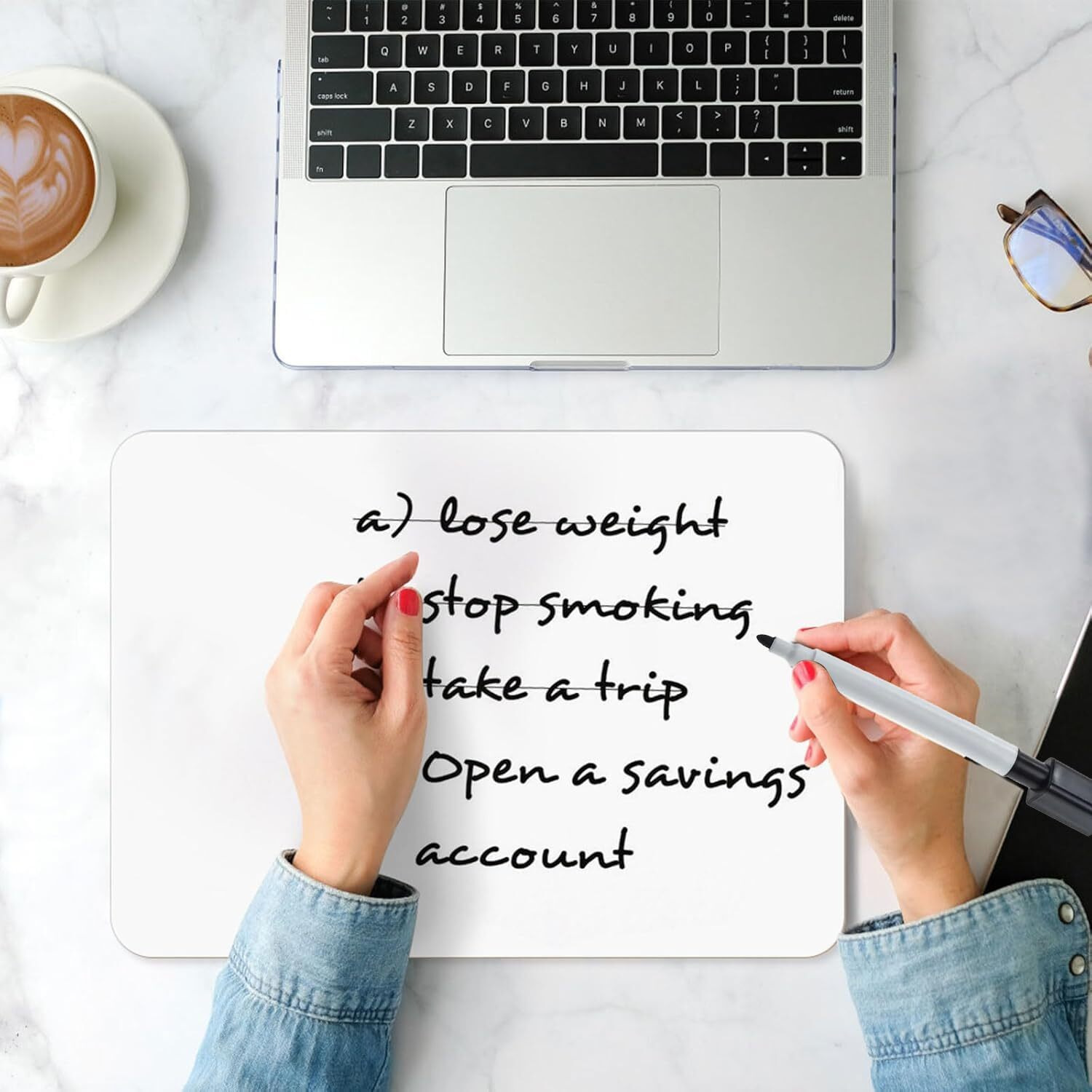 Accuprints A4 Double Sided Dry Erase Small White Board | Boards With 2 Markers (11.5 Inches X 8.25 Inches) Portable (Black Ink)