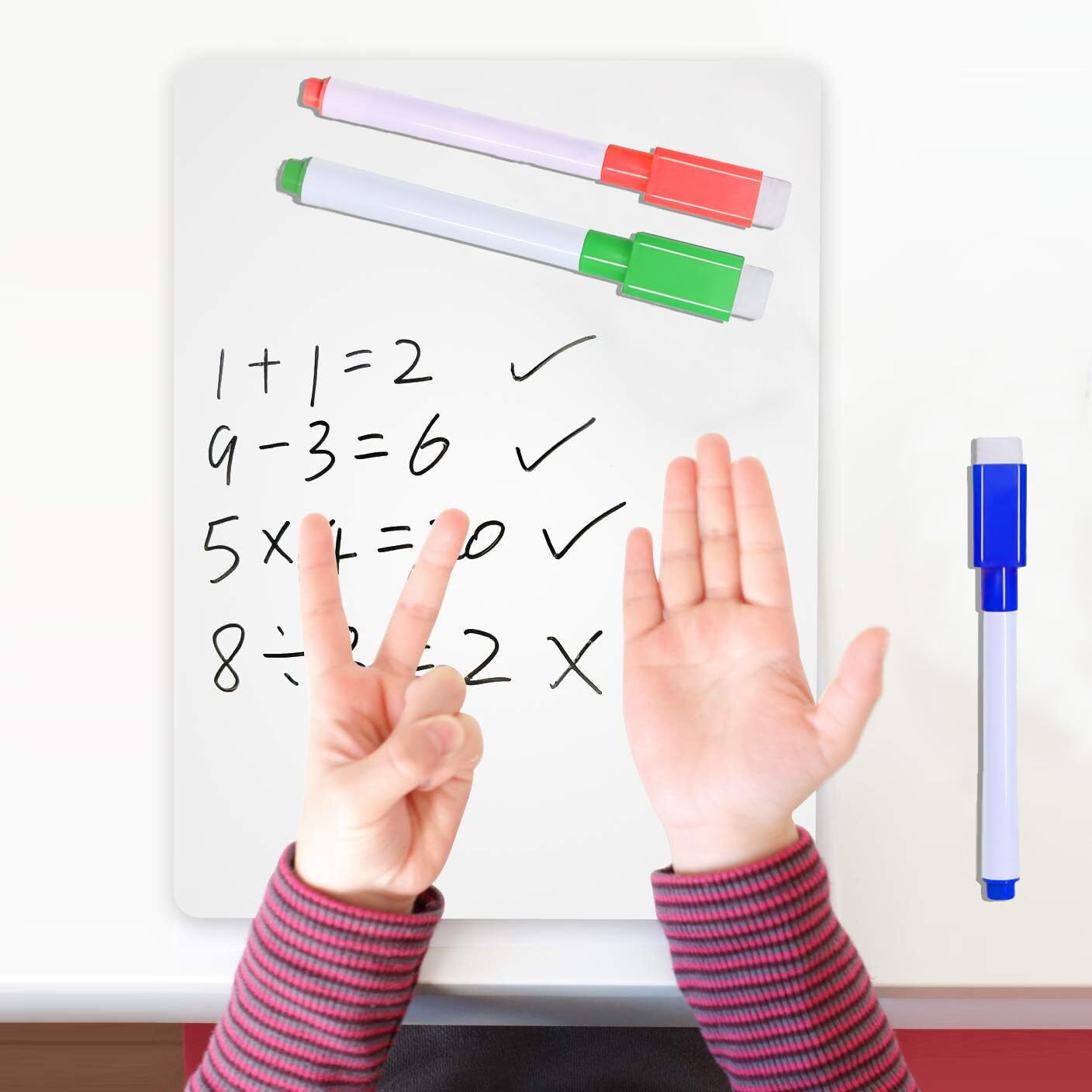 Accuprints A5 Double Sided Dry Erase Small White Board With 2 Markers (9.5 Inches X 6.25 Inches) Portable (Black Ink Markers)