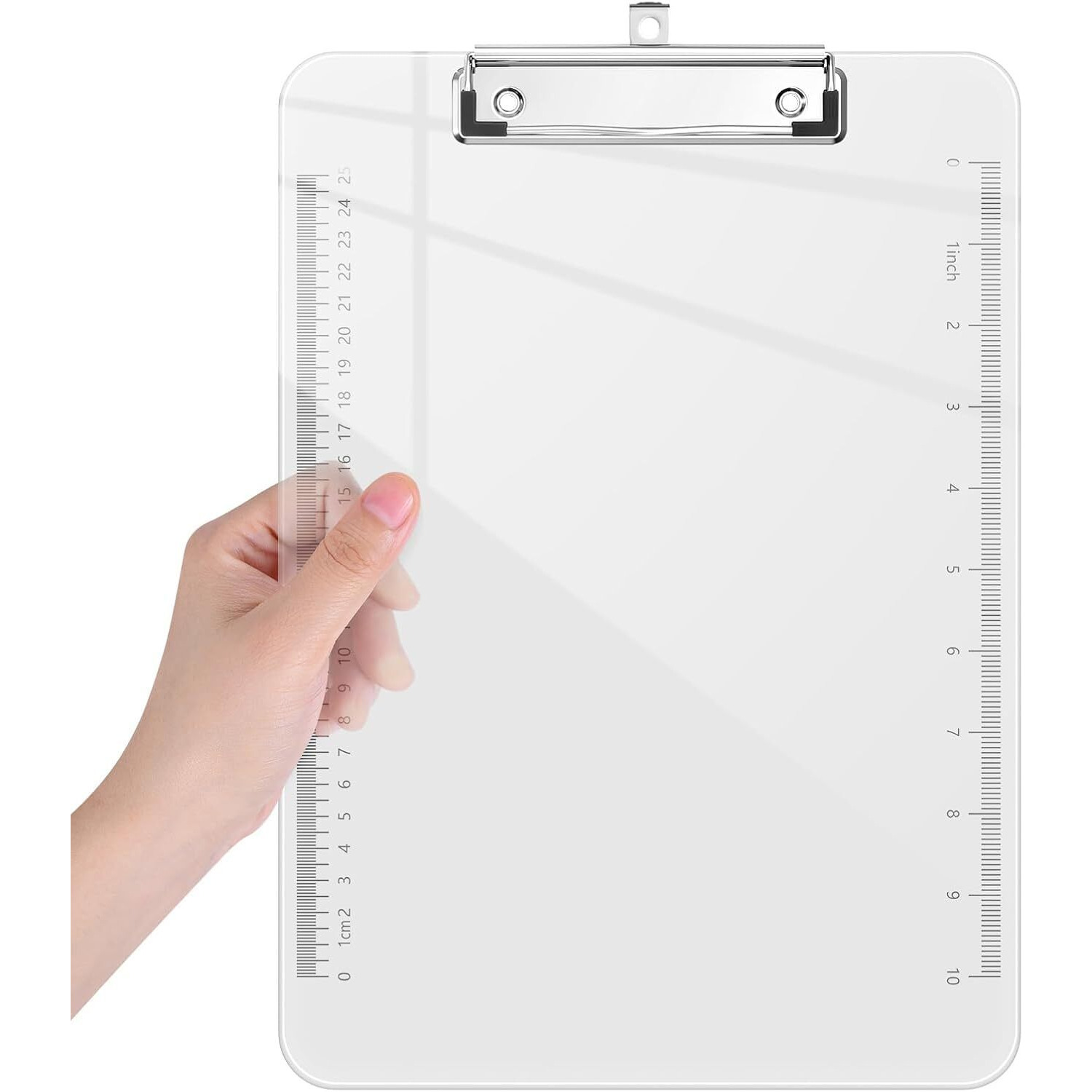 Accuprints Unbreakable Premium A4 Paper Clipboard Writing Pad | Size 32.5 X 23 Cm | Clipboards Drawing/Writing/Clipboard With Clip | Sturdy, Lightweight For Office, School, College (Transparent)