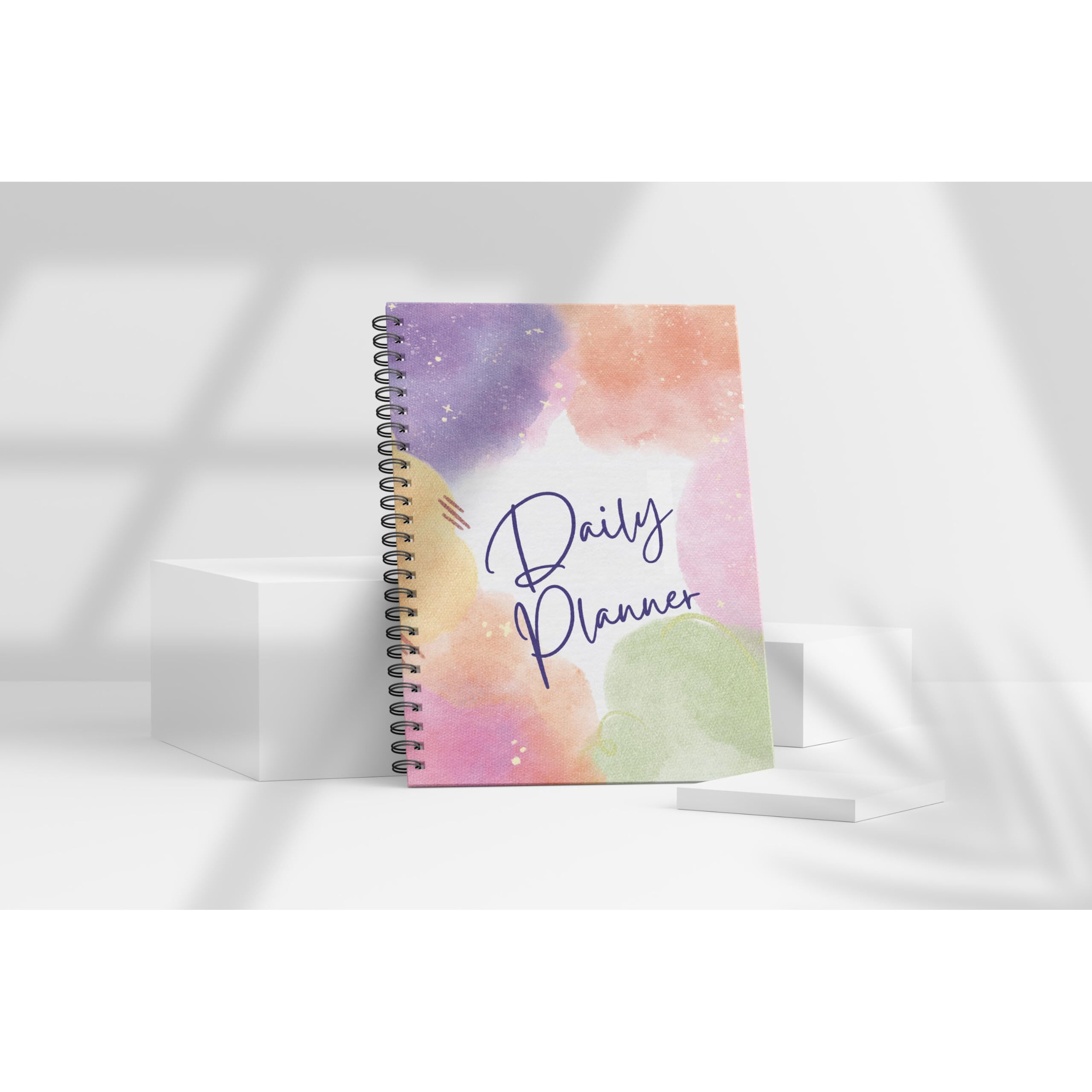 Accuprints Daily Planner Undated, Schedule Your Day, Manage To-Do List, Goals Tracker, Wellness Tracker - 3 Month Planners (Cloud Daily Planner)