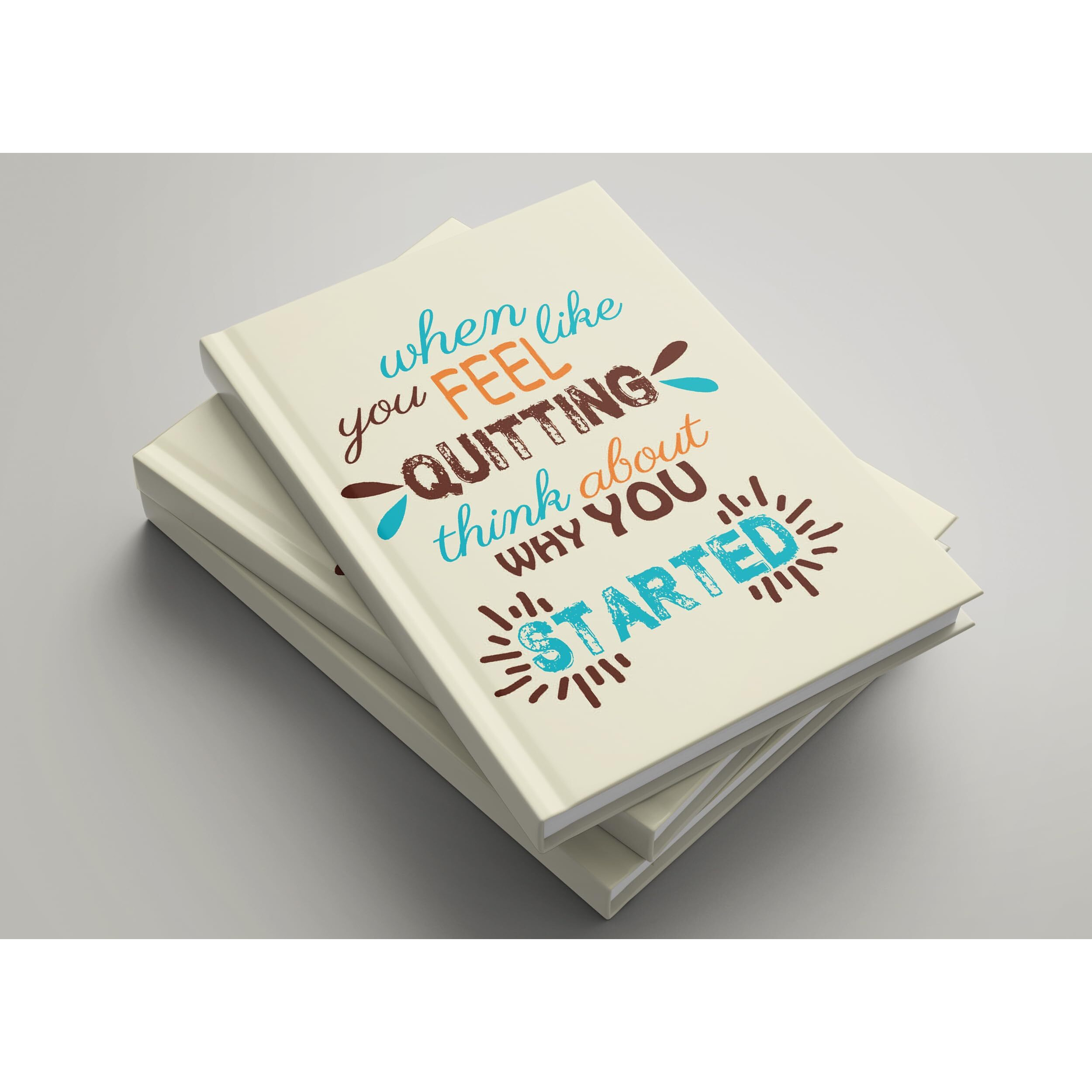 Accuprints Hard Bound Paper Notebook|Compact Size A5 (8.25 X 5.7)|200 Pages, 80 Gsm|Flat Opening Hardbound Quitting Diary-01