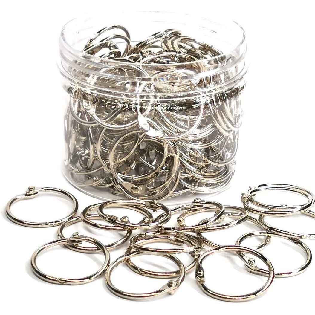 Accuprints 1 Inch(32 Mm) 50 Pack Loose Leaf Binder Rings, Nickel Plated Steel Binder Rings, Keychain Key Rings, Metal Rings For Index Cards, Book Ring, Ideal For School, Home, Or Office