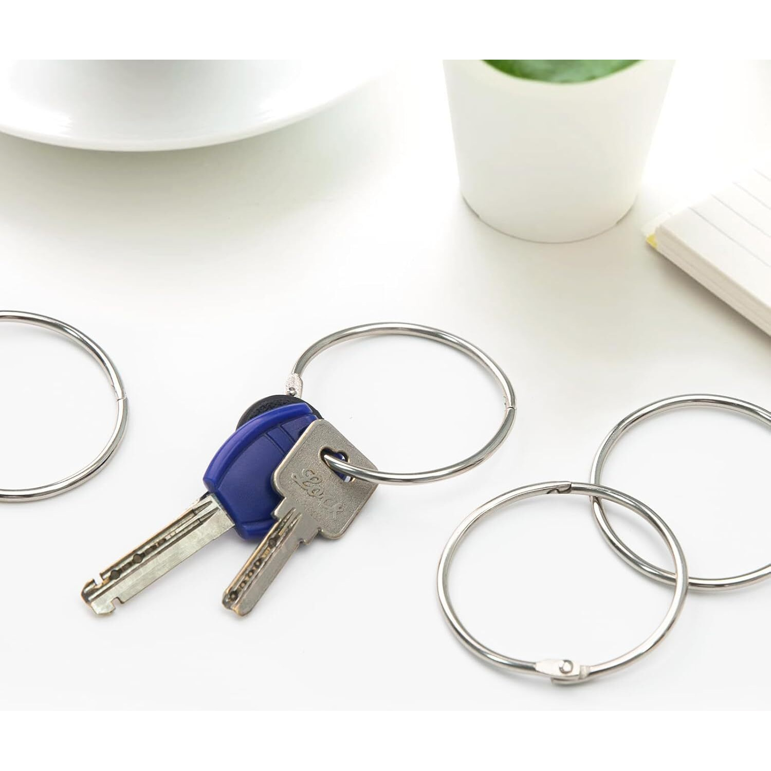 Accuprints 1 Inch(32 Mm) 50 Pack Loose Leaf Binder Rings, Nickel Plated Steel Binder Rings, Keychain Key Rings, Metal Rings For Index Cards, Book Ring, Ideal For School, Home, Or Office