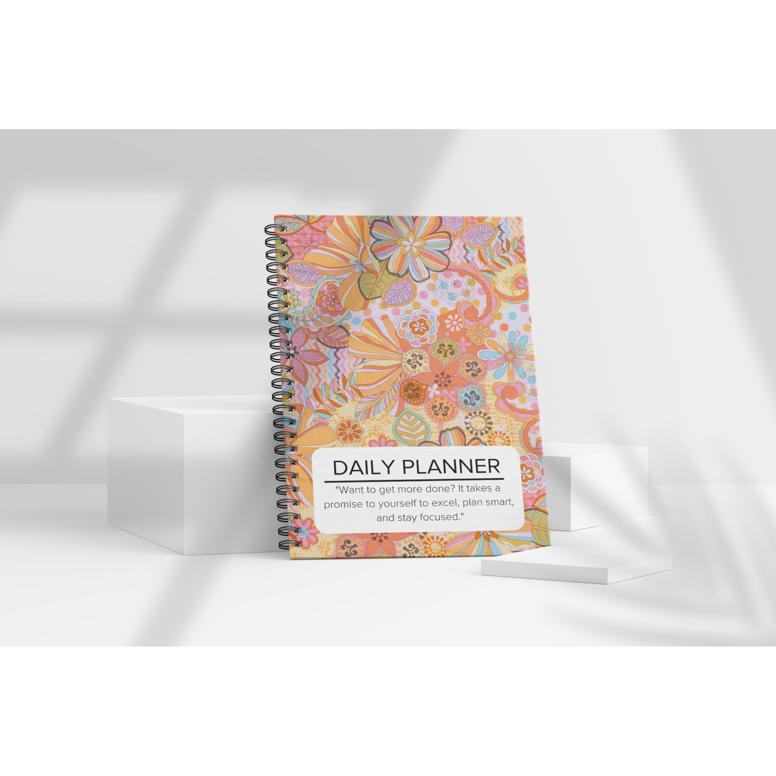 Accuprints Daily Planner Undated, Schedule Your Day, Manage To-Do List, Goals Tracker, Wellness Tracker - 3 Month Planners (Abstract Daily Planner)