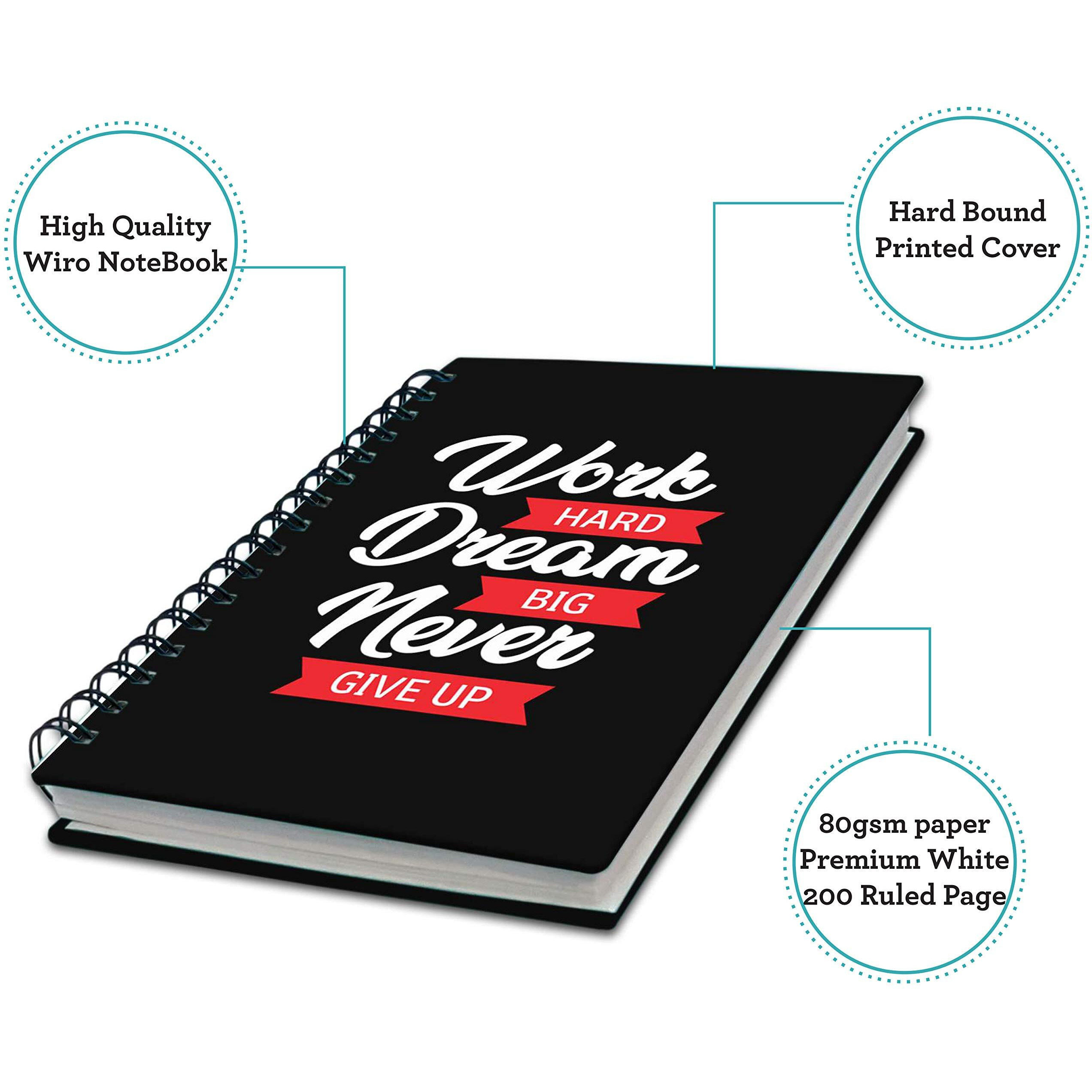 Accuprints Wiro Hard Bound Size -A5 (6 By 9 Inch) Notebook Diary Ruled 200 Pages-Notebook Diary (Multi Color)