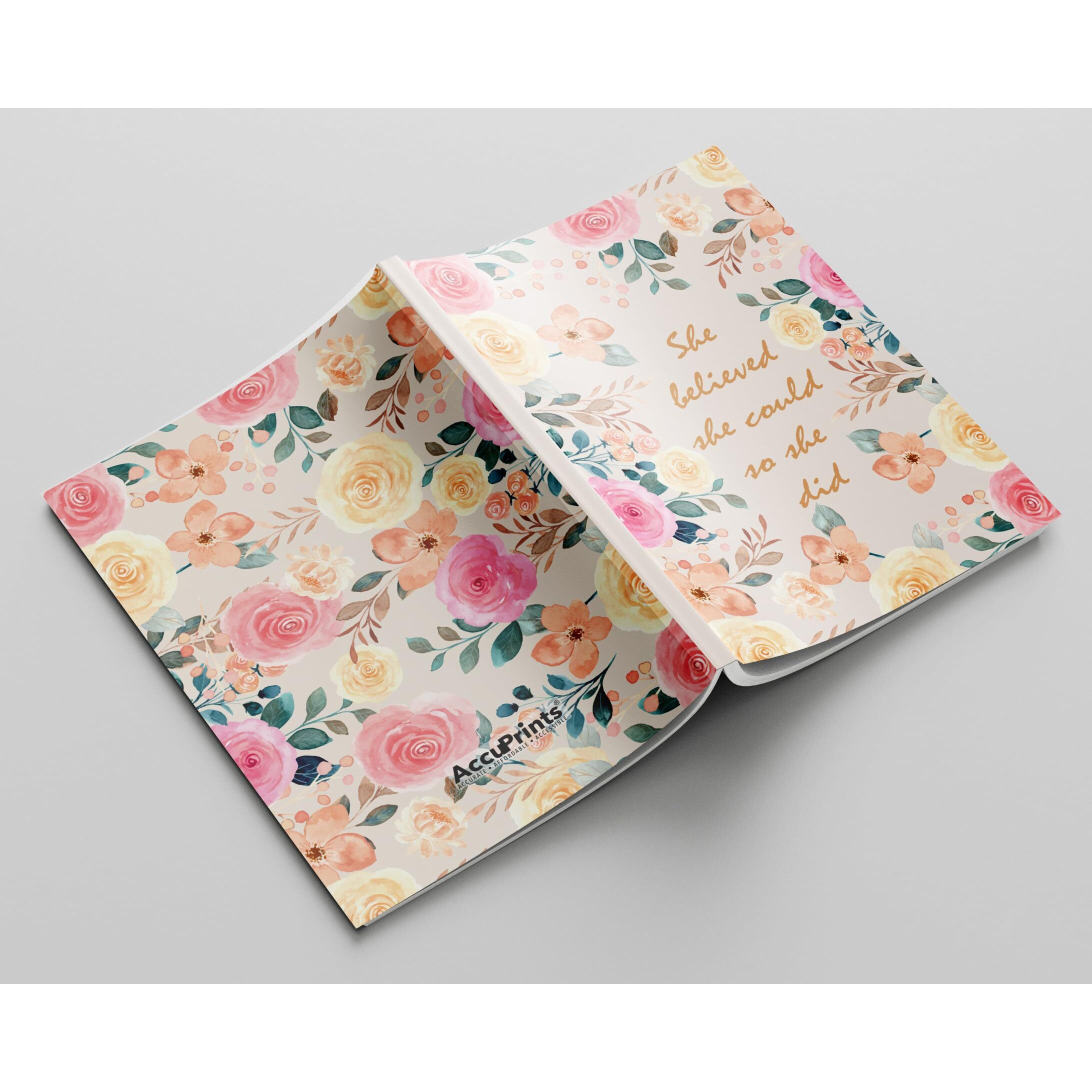 Accuprints A5 Premium Soft Bound Notebook Diary For Girls And Women |Size - 6 X 9 Inch | 144 Ruled Pages With Planner, 80 Gsm (New She Believed Notebook)