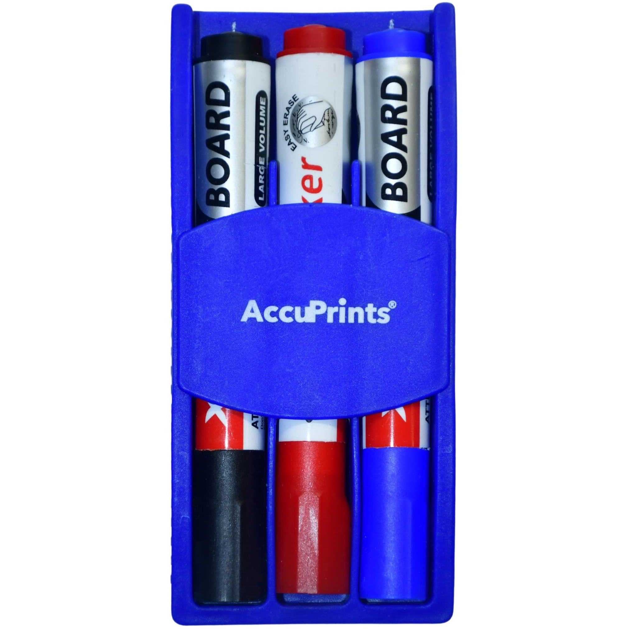 Accuprints Set Of 3 White Board Marker With Magnetics Dusters | Markers For White Board Magnetics Dry Erase Markers Fine Tip Low-Odor Whiteboard Markers With Dusters (Magnetic Duster 3 Set) (A6P0)