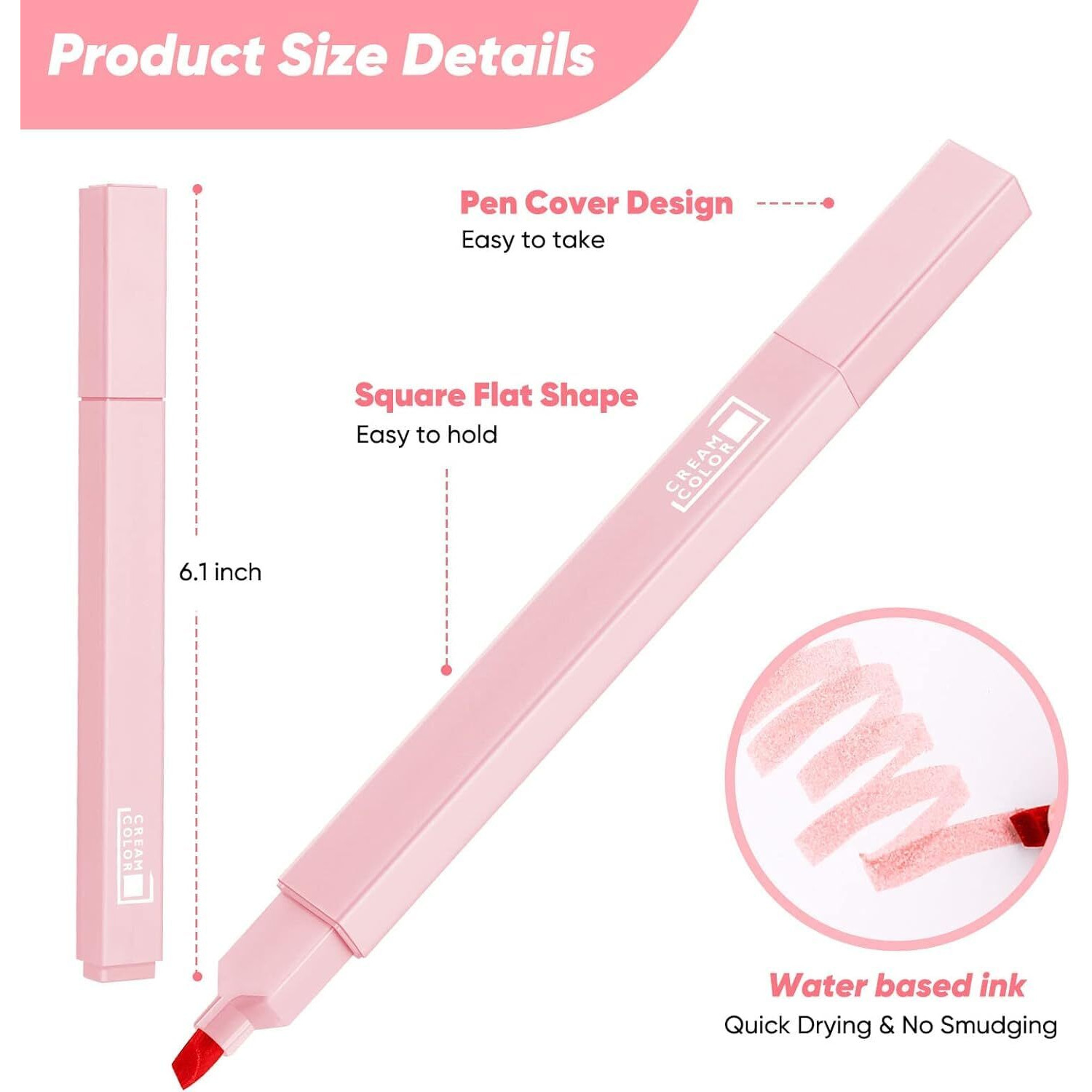 Accuprints 6 Pcs Aesthetic Cute Highlighters Bible Highlighters And Pens No Bleed, Highlighter Pen, Mild Soft Chisel Tip Pastel Highlighter Marker Pens For Journaling Note Taking School Stationary