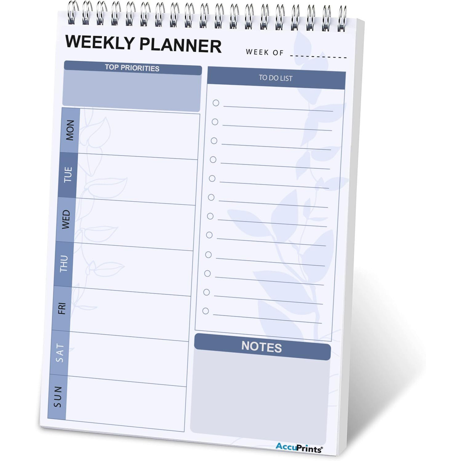 Accuprints A5 To Do List Notepad - Daily Planner Undated 50 Sheets/100 Pages Tear Off, 5.8" X 8.2" | Planning Memo Pad | Checklist Productivity Note Pad For Work And Personal Organized (Weekly Planner Pad)