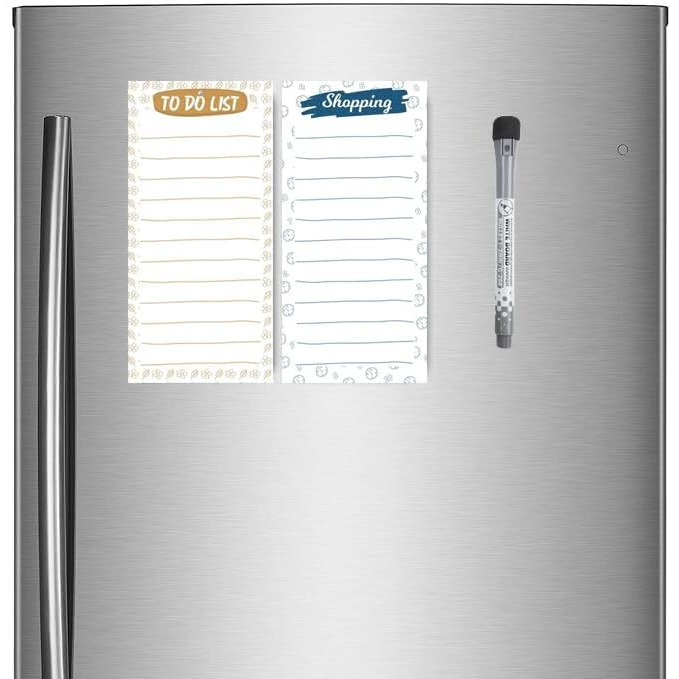 Accuprints Magnetic To Do List Shopping List Combo | Size 11 X 4 Inch Or 27X10 Cm | Reusable Dry Erase Marker Vinyl Magnetic Eraseable Sheet Board With Magnetic Marker