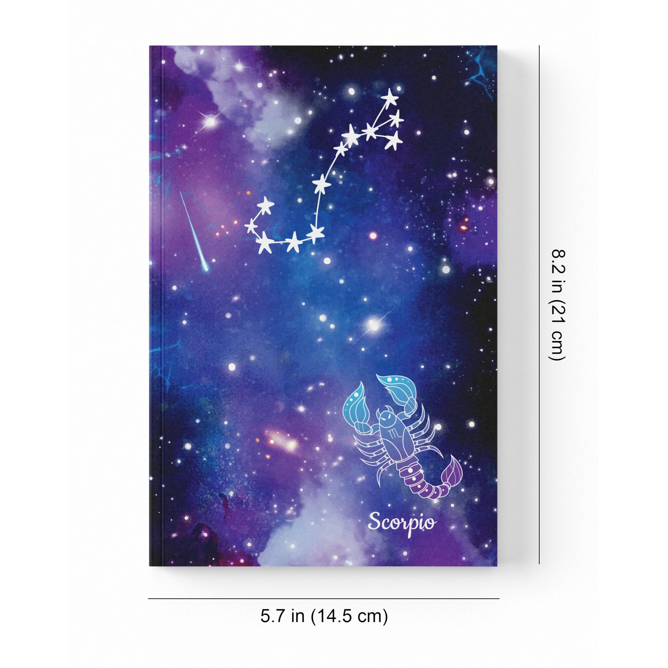 Accuprints A5 Premium Soft Bound Notebook Size 5.8 * 8.25 Inches Diary For Girls And Women (144 Ruled Pages With Planner, 80 Gsm) (Scorpio Zodiac Signs)