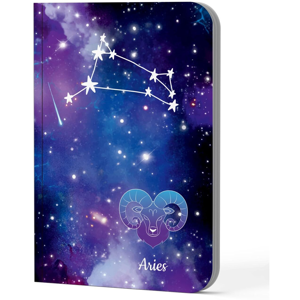 Accuprints A5 Premium Soft Bound Notebook Size 5.8 * 8.25 Inches Diary For Girls And Women (144 Ruled Pages With Planner, 80 Gsm) (Aries Zodiac Signs)