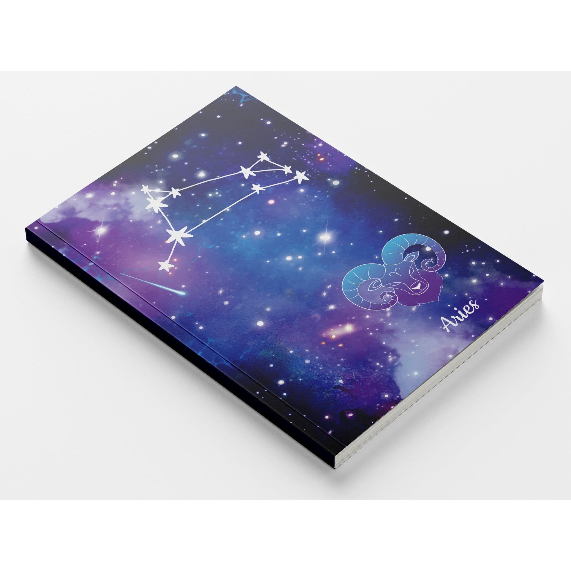 Accuprints A5 Premium Soft Bound Notebook Size 5.8 * 8.25 Inches Diary For Girls And Women (144 Ruled Pages With Planner, 80 Gsm) (Aries Zodiac Signs)