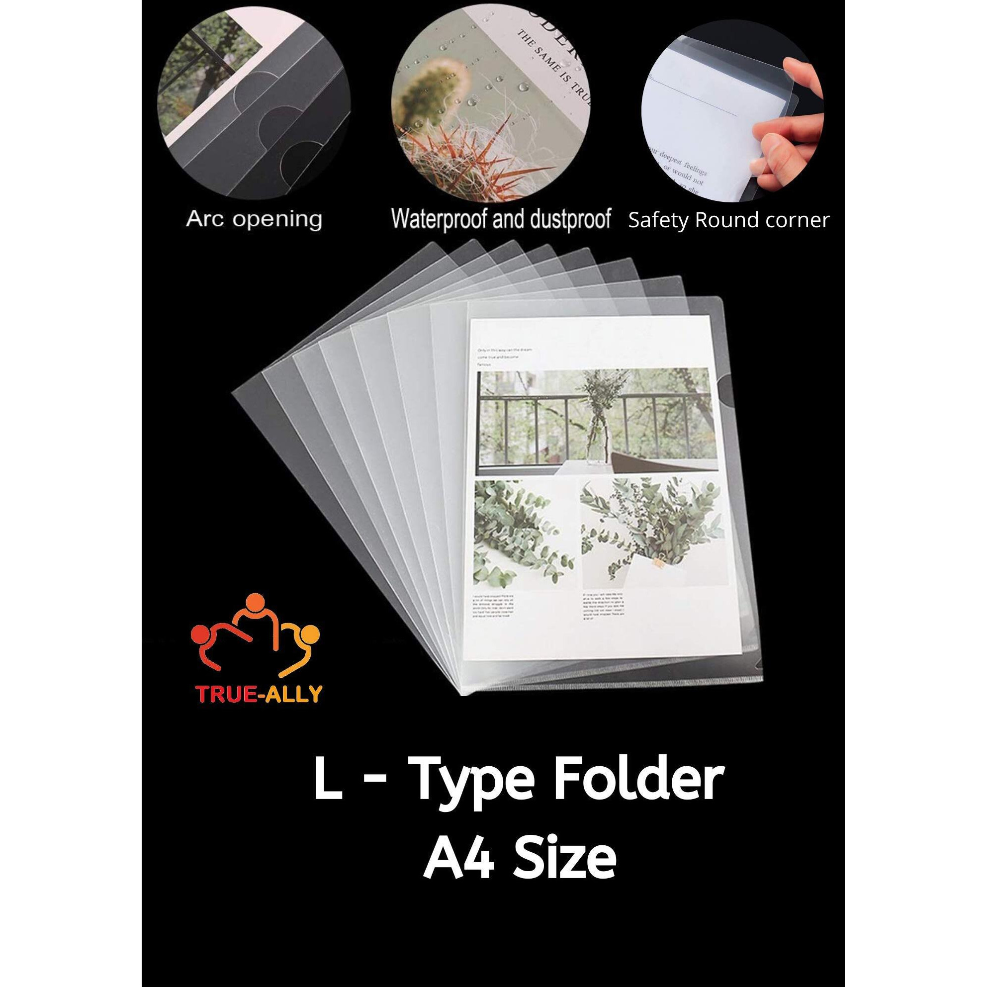 True-Ally L Folder File A4 Size Transparent Clear Documents Holder Paper Holders Organizer (Pack Of 1| Thickness 12C