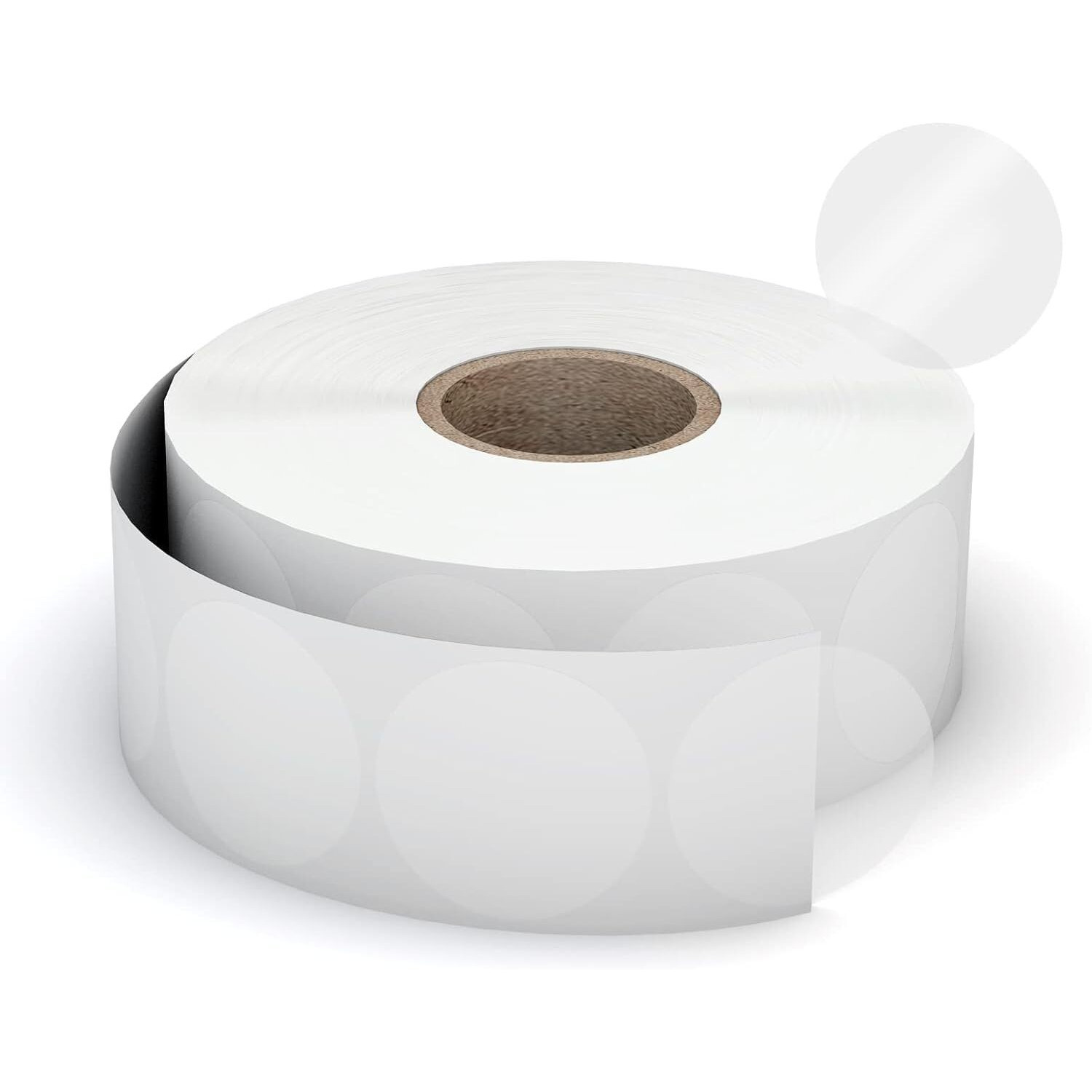 True-Ally 500 Crystal Clear Transparent Round Stickers - 1 Inch / 25Mm Diameter, Envelope Tab Sealer, Package Seal Labels, Self Adhesive (500 Count)